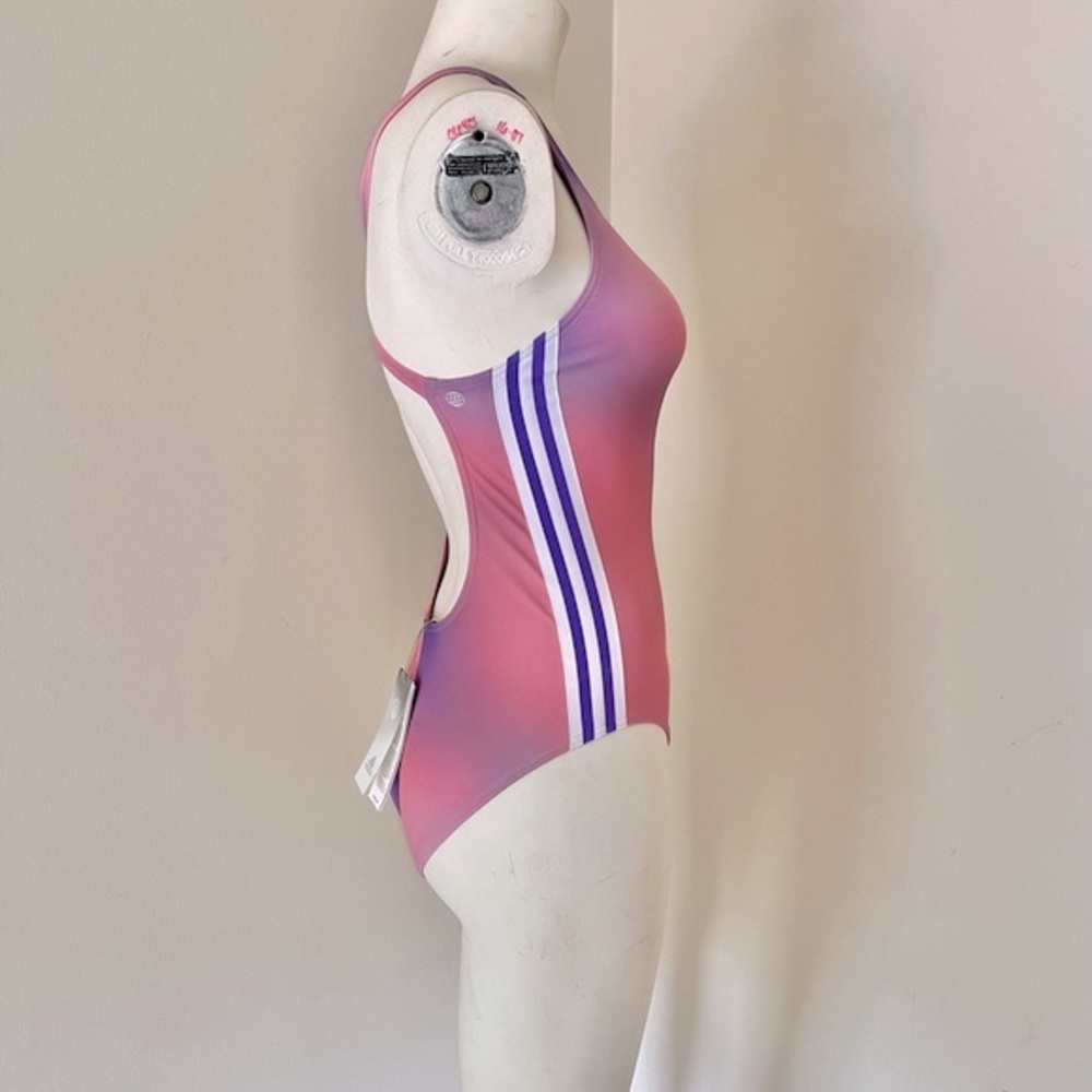 NEW adidas Melbourne Standard Three Stripes one piece bathing suit - Picture 3 of 6